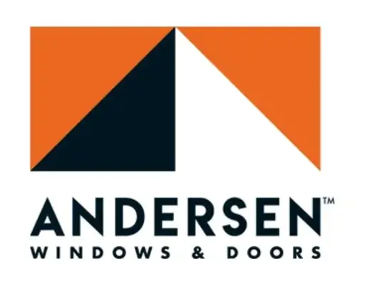 Andersen Windows & Doors logo featuring an orange and black triangular design.